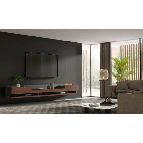 Mueble de TV Florencia con chimenea Bodonni